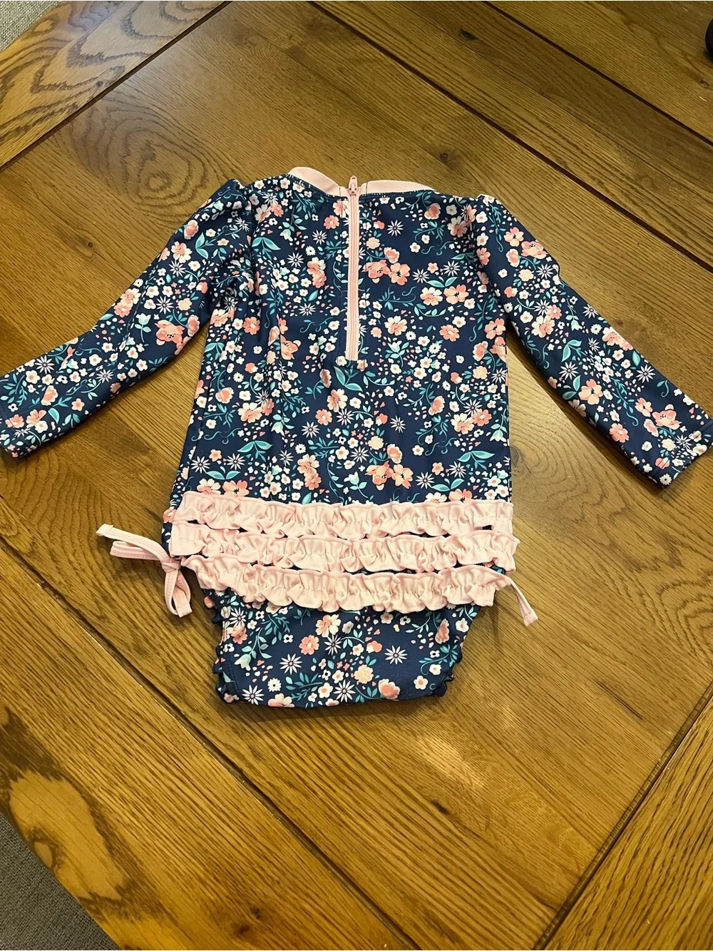Rufflebutts Floral Long Sleeve One Piece Rash Guard